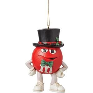 Enesco M&M's by Jim Shore Red Character in Top Hat Hanging Ornament NEW NIB